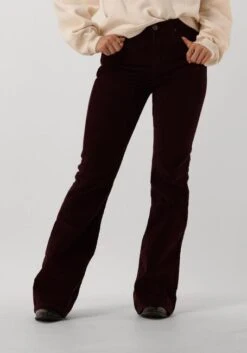 Lee Breese Flared Jeans - High-Waisted Bordeaux Denim