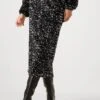 Amaya Amsterdam Midirock Myr Skirt - Schwarz mit Glitter -Teveo Geschaft 293332 1