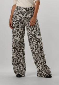Co'couture Zion Zebra Wide Pant - Black Animal Print Jeans