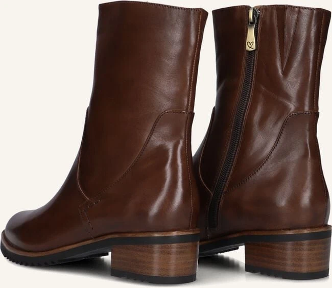 Everybody Bee Braune Leder Stiefeletten mit Blockabsatz 4 Everybody Bee Braune Leder Stiefeletten mit Blockabsatz – Bild 2