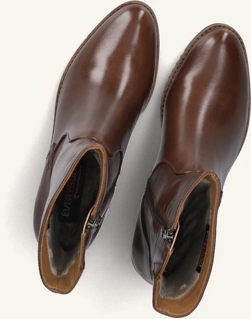 Everybody Bee Braune Leder Stiefeletten mit Blockabsatz 6 Everybody Bee Braune Leder Stiefeletten mit Blockabsatz – Bild 4