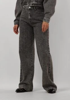 Freebird Melody Straight Leg Jeans in Grau mit Glitter-Effekt