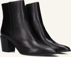 Lina Locchi AT 156 Schwarze Leder Stiefeletten mit Blockabsatz