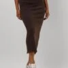 Neo Noir Ashanti Knit Skirt – Brauner Midirock für Damen -Teveo Geschaft 297100 1