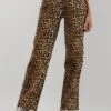 Y.A.S Yasleonora High Waist Wide Leg Jeans - Brown Leopard Print