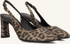 Unisa Winna Slingbacks in Braun mit Leoprint – Elegante Blockabsatz-Schuhe
