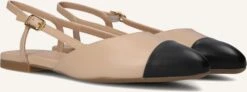 Unisa Ashley Beige Leather Slingbacks with Kitten Heel