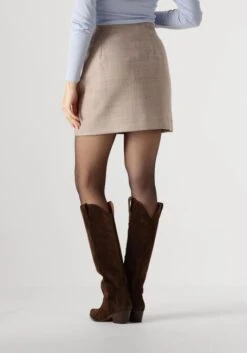 Vanilia Wool Mini Skirt - Eleganter Minirock in Taupe -Teveo Geschaft 303066 2