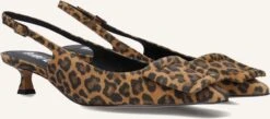 Bibi Lou 641z35vk Slingbacks - Brown Leopard Print Kitten Heels