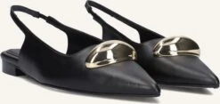 Toral Carole Slingbacks in Black Leather