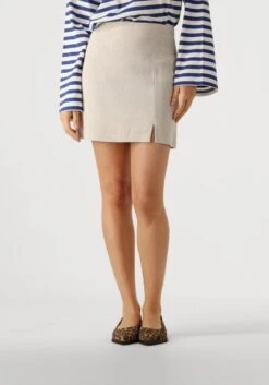 EDITED Ellinor Skirt in Beige – Elegant Linen-Blend Mini Skirt