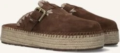 Mou Jute Clog Plain Sue - Braune Slipper für Damen