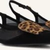 Lodi Slingbacks Bro5264 - Elegante Schwarze Damenschuhe mit Leoprint -Teveo Geschaft 304914 1
