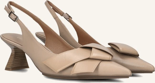Lodi Kal5307 Beige Leather Slingbacks with Funnel Heel 3 Lodi Kal5307 Beige Leather Slingbacks with Funnel Heel