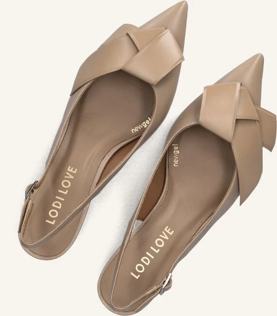 Lodi Kal5307 Beige Leather Slingbacks with Funnel Heel 6 Lodi Kal5307 Beige Leather Slingbacks with Funnel Heel – Bild 4