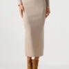 InWear Udeliaiw Rib Skirt - Eleganter Beige Maxirock mit Kaschmir-Anteil -Teveo Geschaft 305947 1