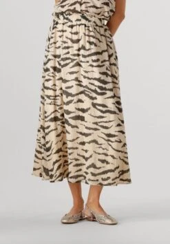 By-bar Juta Zebra Skirt: Eleganter Beige Maxirock mit Tierprint