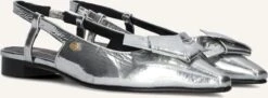 Fred de la Bretonière Elisse Slingbacks aus Leder in Silber
