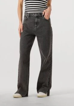 Alix The Label Ladies Woven Relaxed Denim Straight Leg Jeans - Grey