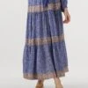 Lollys Laundry Diamondll Maxi Skirt - Blauer Paisleymuster Rock -Teveo Geschaft 309091 1