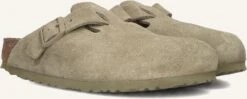 Birkenstock Boston Damen Slipper - Hochwertiges Wildleder in Grün