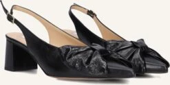 Notre-V 35503 Slingbacks aus schwarzem Leder