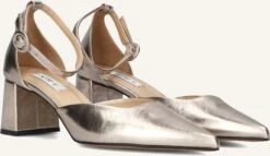 Notre-V Goldene Leder-Pumps mit elegantem Blockabsatz