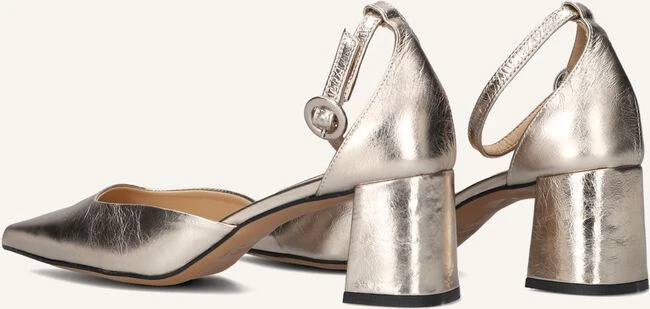 Notre-V Goldene Leder-Pumps mit elegantem Blockabsatz 4 Notre-V Goldene Leder-Pumps mit elegantem Blockabsatz – Bild 2