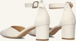 Notre-V Weiße Leder-Pumps 12625 mit elegantem Blockabsatz -Teveo Geschaft 309856 3