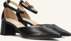 Notre-V 35518 Elegante Leder-Pumps mit Blockabsatz in Schwarz