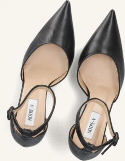 Notre-v 7225 Schwarze Lederpumps mit Pfennigabsatz -Teveo Geschaft 309872 5
