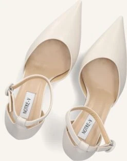 Notre-V 7225 Cream Leather Pumps with Buckle Detail 10 Notre-V 7225 Cream Leather Pumps with Buckle Detail -Teveo Geschaft 309877 5