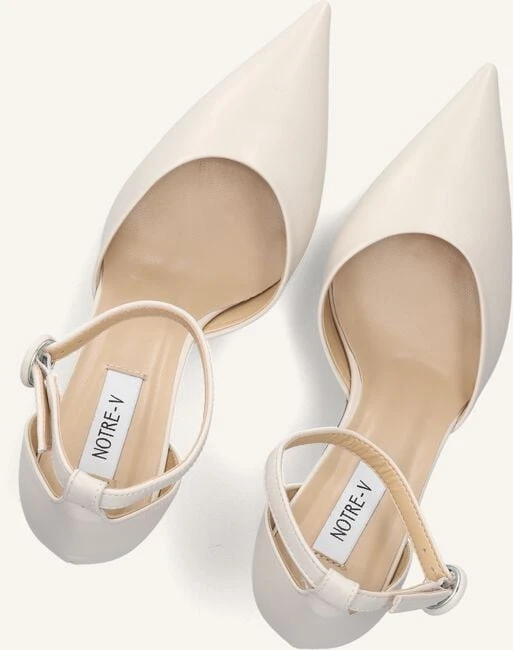 Notre-V 7225 Cream Leather Pumps with Buckle Detail 6 Notre-V 7225 Cream Leather Pumps with Buckle Detail – Bild 4