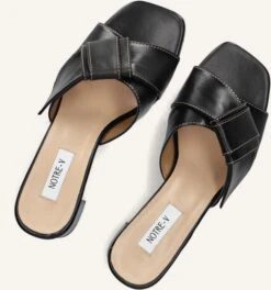 Notre-v Leder Mules 46652/g in Schwarz mit Blockabsatz -Teveo Geschaft 309887 5
