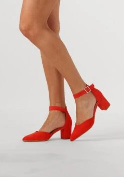 Notre-V Pumps 12625 - Elegante Rote Wildleder-Pumps mit Blockabsatz -Teveo Geschaft 309888 8