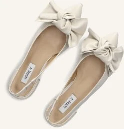 Notre-V Weiße Slingbacks 43251 - Elegante Damen Schuhe mit Blockabsatz -Teveo Geschaft 309892 5