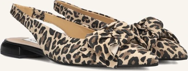 Notre-V Damen Slingbacks in Beige mit Leo-Print und Blockabsatz 3 Notre-V Damen Slingbacks in Beige mit Leo-Print und Blockabsatz
