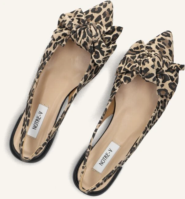 Notre-V Damen Slingbacks in Beige mit Leo-Print und Blockabsatz 6 Notre-V Damen Slingbacks in Beige mit Leo-Print und Blockabsatz – Bild 4