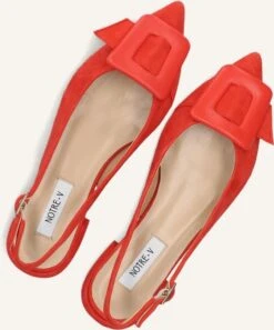 Notre-V Rote Wildleder-Slingbacks 12241 für Damen -Teveo Geschaft 309897 5