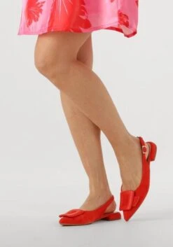 Notre-V Rote Wildleder-Slingbacks 12241 für Damen -Teveo Geschaft 309897 8