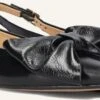 Notre-V Damen Slingbacks 12261 - Elegante Lederpumps in Schwarz