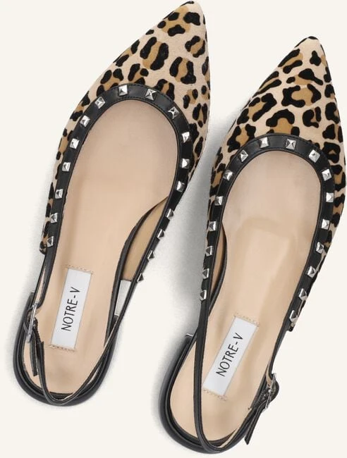 Notre-V 12270 Damen Slingbacks - Braun mit Leoprint 6 Notre-V 12270 Damen Slingbacks - Braun mit Leoprint – Bild 4