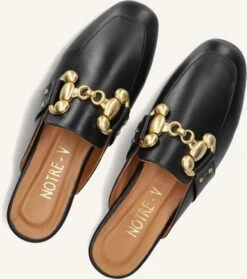 Notre-v Slipper 5617 - Elegante Leder-Loafer in Schwarz für Damen -Teveo Geschaft 310048 5