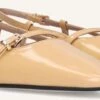 Lina Locchi 010-22 Beige Patent Leather Slingbacks