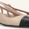 Lina Locchi Beige Leder Slingbacks mit Blockabsatz -Teveo Geschaft 310205 1