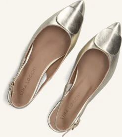 Lina Locchi Slingbacks 010-60 - Elegante Lederschuhe in Gold -Teveo Geschaft 310207 5