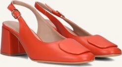 Lina Locchi 010-150 Rote Leder Slingbacks mit Blockabsatz