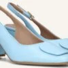 Lina Locchi Damen Slingbacks in Blau – Elegante Leder-Pumps mit Blockabsatz -Teveo Geschaft 310209 1