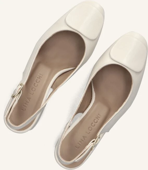 Lina Locchi 010-150 Beige Leather Block Heel Slingbacks 6 Lina Locchi 010-150 Beige Leather Block Heel Slingbacks – Bild 4