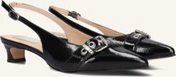 Lina Locchi Au 23 - Elegante Schwarze Slingbacks aus Lackleder
